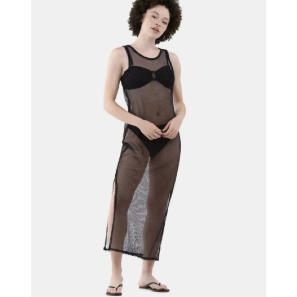 NO BOUNDARIES Women Mesh Maxi Coverup Dress | M 8-10